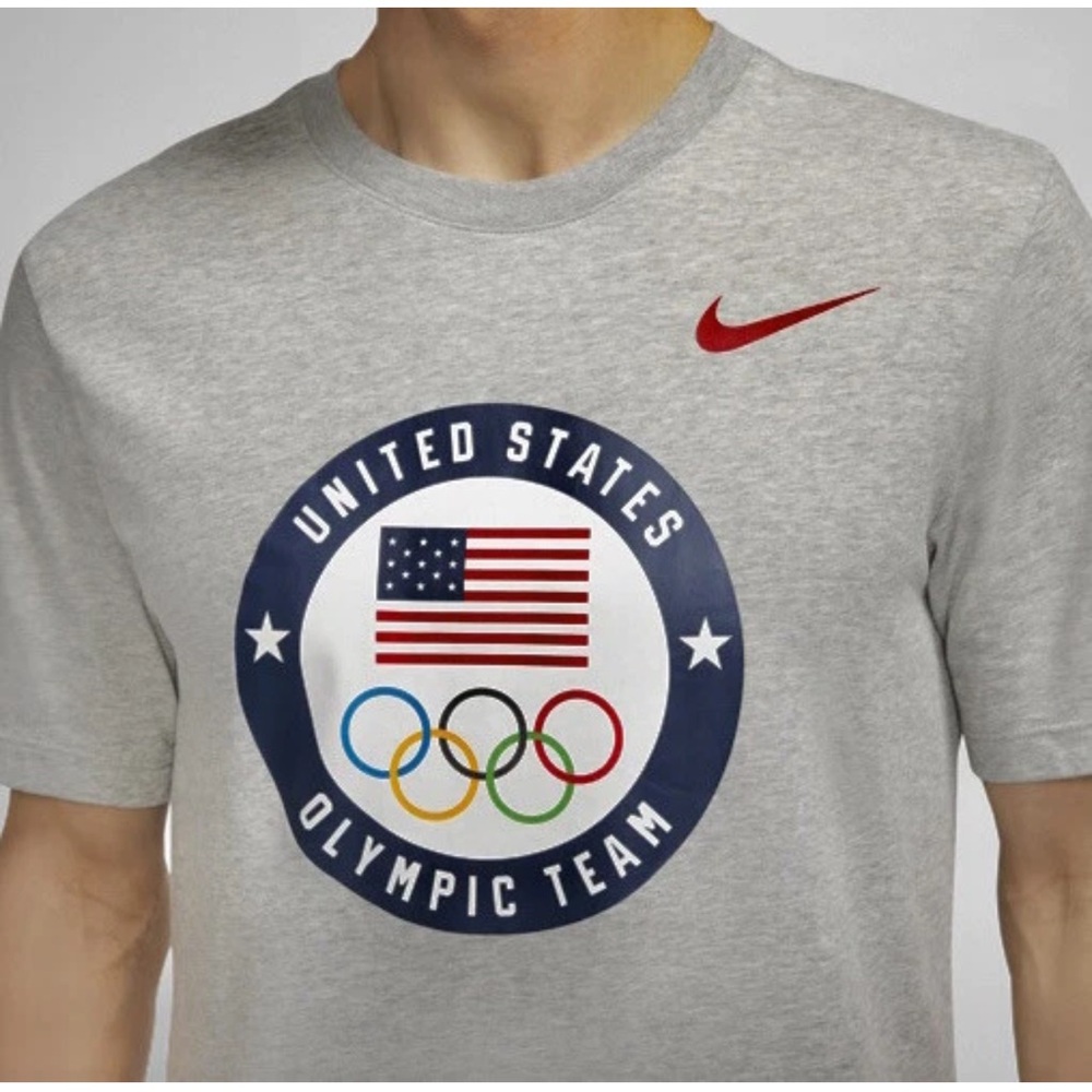 Nike Team USA Olympic Training T-Shirt Heather‎ Grey Gray Tee Men’s Medium.
